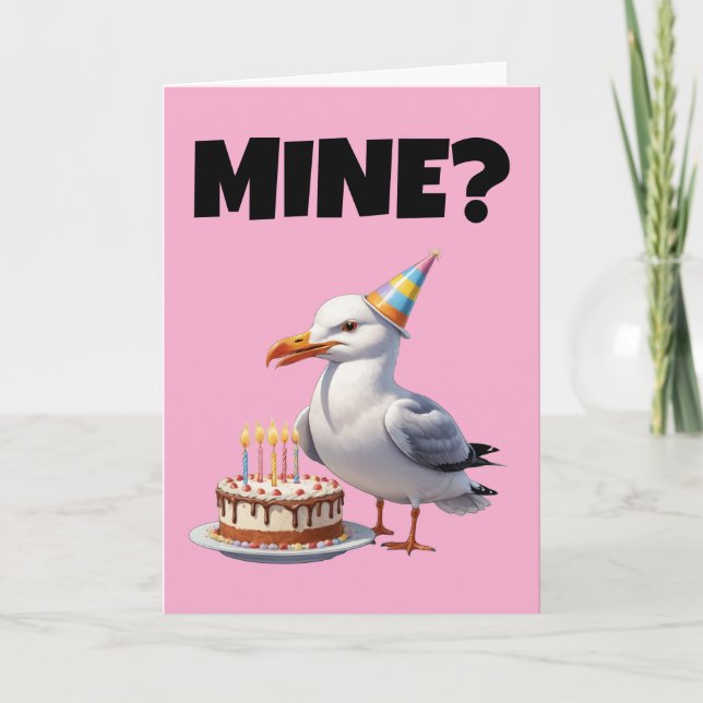 Invitation Seagull Birthday Bash - Gâteau, Chaos & Fun! (Devant)