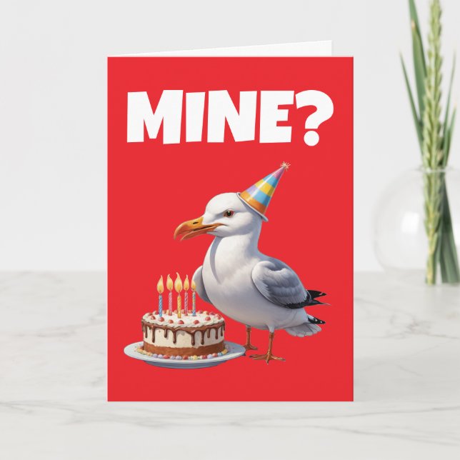 Invitation Seagull Birthday Bash - Gâteau, Chaos & Fun! (Devant)