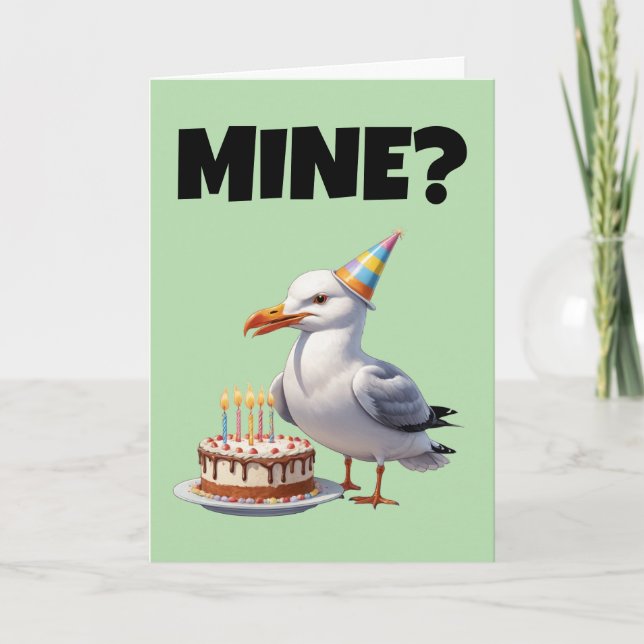 Invitation Seagull Birthday Bash - Gâteau, Chaos & Fun! (Devant)