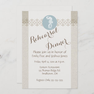 Invitation Seahorse Bleu Classique Nautique Élégant