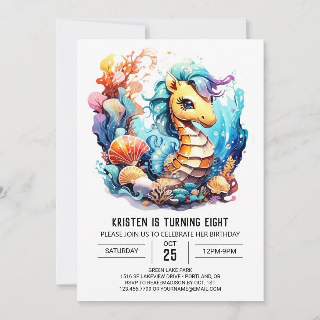 Invitation Seahorse Serenade Anniversaire (Devant)