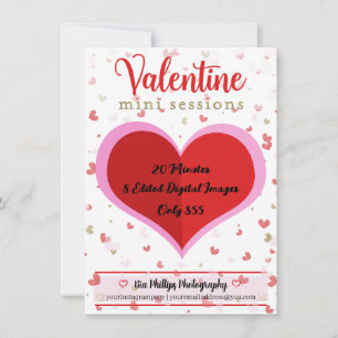 Invitation Séances de photographie mini Red Valentine Gold