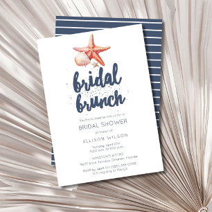 Invitation Seashell Beach Bridal Brunch Douche