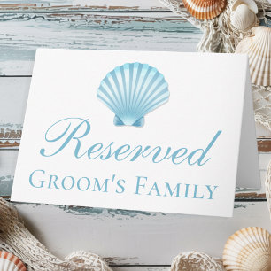 Invitation Seashell Blue Nautical Beach Mariage Réservé
