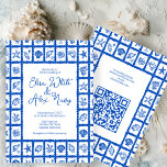 Invitation Seashell Grid Beach Wedding Code QR PERSONNALISÉ<br><div class="desc">Carte parfaite pour une faire-part de mariage amusante ! L'art fait main pour vous ! Parfait pour un mariage, une douche de nage en bord de mer, une fête de bachelorette, une fête de fiançailles ou un anniversaire. ENTIÈREMENT PERSONNALISABLE ! Cliquez sur "Personnaliser" ci-dessus pour modifier le texte des deux...</div>