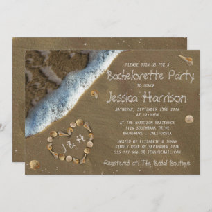 Invitation Seashell Heart Beach Bachelorette Party