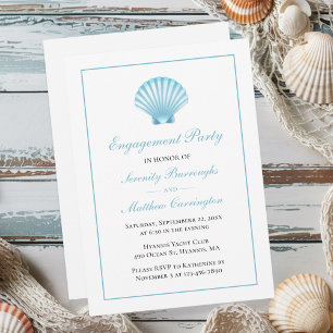 Invitation Seashell Nautical Beach Mariage