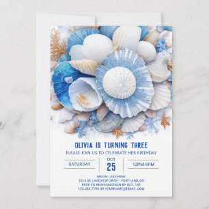 Invitation Seashell Trésors Garçon Anniversaire