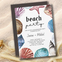 Seashell Watercolor House Warming Beach Party