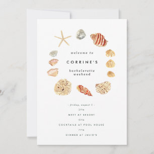 Invitation Seashells Bachelorette Party Itinéraire Jour suppl