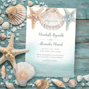 Invitation Seashells de poisson Starfish Nautical Beach Maria