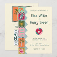 Seaside Soiree Modern Cute CUSTOM QR Mariage