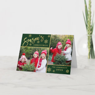 Invitation Season's Greetings Modern 2 PHOTO Greeting Card