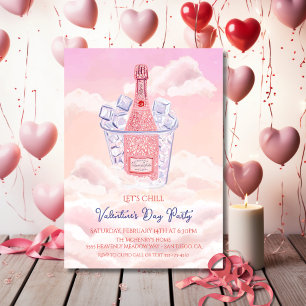 Invitation Seau de Champagne Céleste Soirée de la Saint-Valen