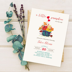 Invitation Seau qui tombe Citrouilles Fête Prénatale de Bébé