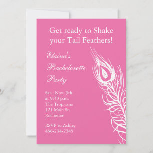 Invitation Secouer vos plumes de queue Bachelorette (fuchsia)