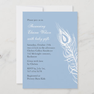 Invitation Secouer votre Baby shower de plumes de queue Invit