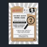 INVITATION SECRET AGENT DÉTECTIVE CRIME ESPION ANNIVERSAIRE P<br><div class="desc">Invitation du parti agent secret amusant. Idéal pour toute fête d'anniversaire de garçon ou fille...  MODIFIEZ SIMPLEMENT LE TEXTE POUR CONVENIR À VOTRE PARTI. Impression arrière incluse.</div>