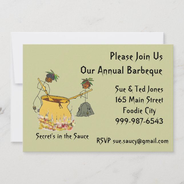Invitation Secret dans le chiffre BBQ de Sauce-Bâton de chefs (Devant)