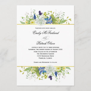 Invitation Secret Garden Rustique Mariage Fleur sauvage