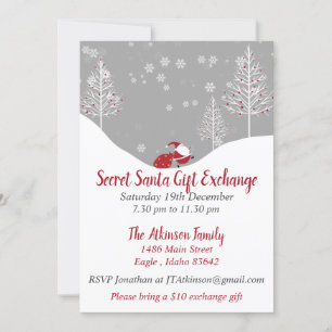 Invitation Secret Père Noël Christmas Gift Exchange Party