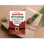Invitation Secret Père Noël Gift Exchange<br><div class="desc">Secret Père Noël Dirty Père Noël Vacances Noël Hiver Parties scintillant Invitation</div>