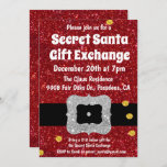 Invitation Secret Père Noël Gift Exchange<br><div class="desc">Secret Père Noël Dirty Père Noël Vacances Noël Hiver Parties scintillant Invitation</div>