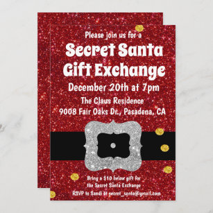 Invitation Secret Père Noël Gift Exchange