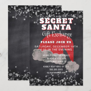 Invitation Secret Père Noël Gift Exchange Party