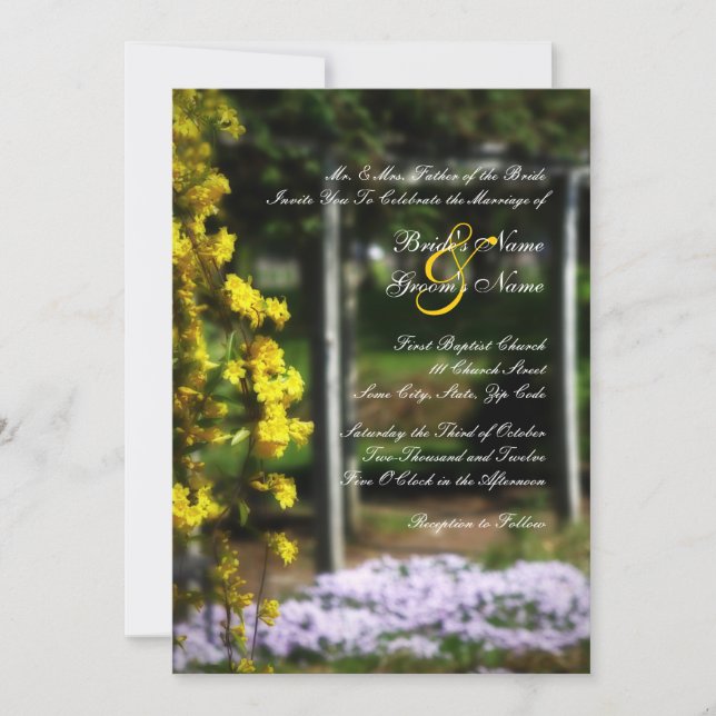 Invitation secrète de mariage de jardin (Devant)