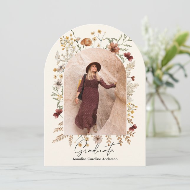 Invitation Sedona Fleur Fleur Arché Photo Graduation (Debout devant)