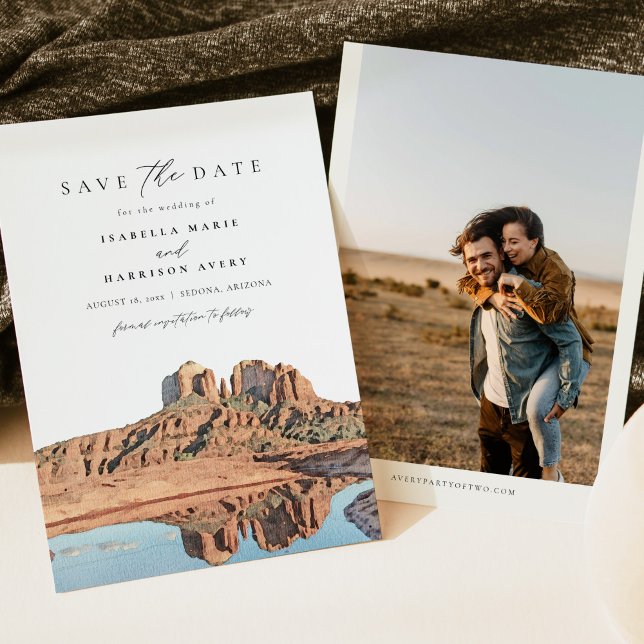 Invitation SEDONA Watercolor Desert Skyline Enregistrer la da (Créateur téléchargé)