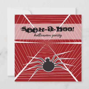 Invitation Seek-A-Boo Black Spider Web La fête d'Halloween de