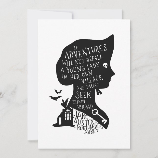 Invitation Seek Adventures Northanger Abbey Quote (Devant)