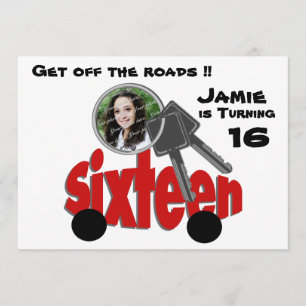 Invitation Seizième anniversaire / Clés de voiture