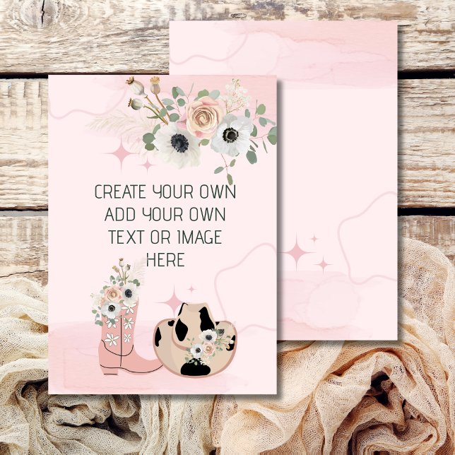 Invitation Selle de cowgirl occidentale DIY vierge Ajoutez la (Créateur téléchargé)