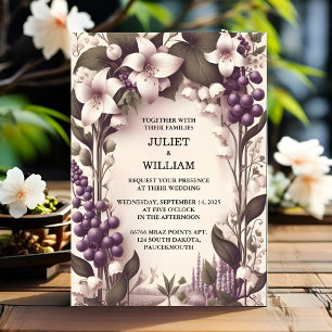 Invitation Semences Ferme rurale Bois Fruit Vignoble Mariage