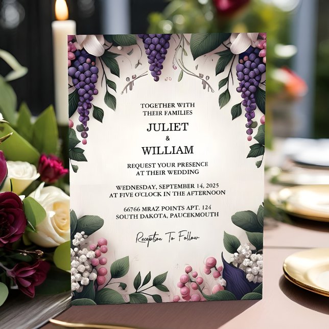 Invitation Semences Ferme rurale Fruit de bois Vignoble Maria (Créateur téléchargé)