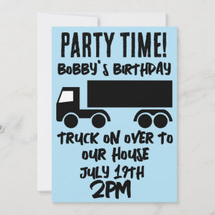 INVITATION SEMI-TRUCK GARÇONS ANNIVERSAIRES DE ENFANTS INVITA
