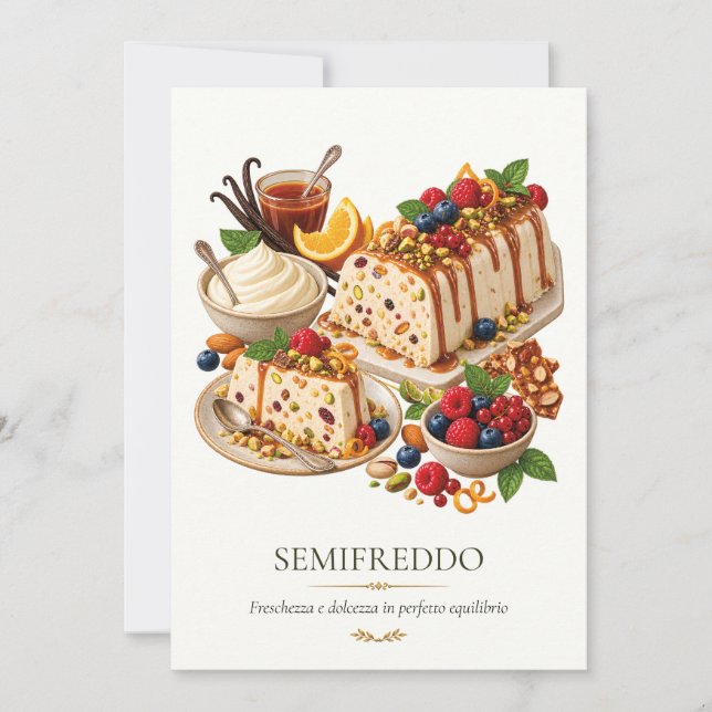 Invitation Semifreddo – Vintage Italian Dessert (Devant)