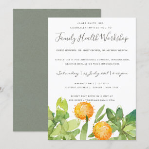 INVITATION SÉMINAIRE D'ATELIER SUCCULENT CACTUS WATERCOLOR