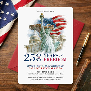 Invitation Semiquincentenaire des États-Unis 250 ans de liber