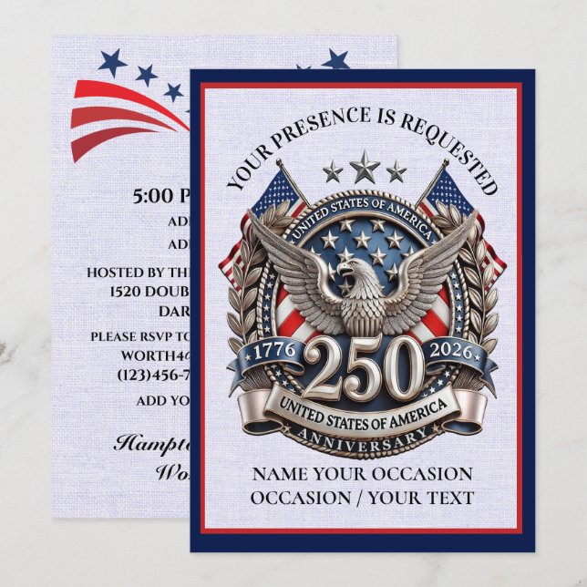 Invitation Semiquincentenaire patriotique (Devant / Derrière)