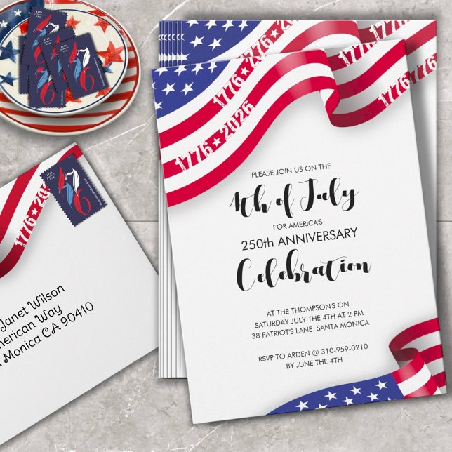 Invitation Semiquincentennial 4th Of July Celebration (Créateur téléchargé)