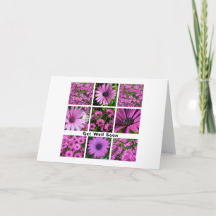 Invitation S'En Sortir Bientôt Pink African Daisy Photo Colla