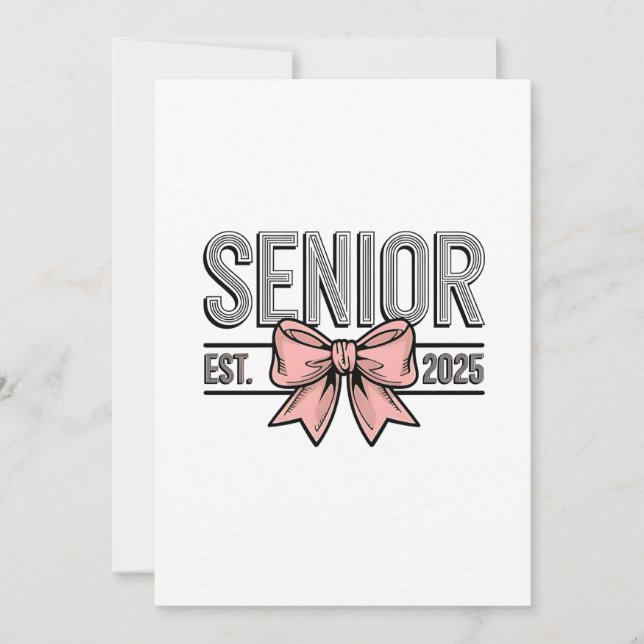 Invitation Senior Est 2025 Bow Coquette Graduation (Devant)
