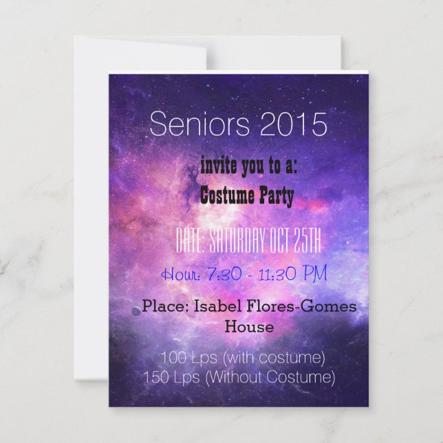 Invitation Seniors party (Devant)