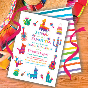 Invitation Señor ou Señorita Baby shower Fiesta de la révélat