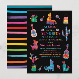 Invitation Señor ou Señorita Baby shower Fiesta de la révélat