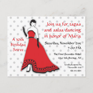 Invitation Senorita classique en rouge